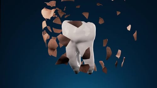 Decayed Tooth Cleans and Transforms to Healthy 3D Animation