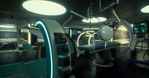 Animated Futuristic Medical Operating Room Environment