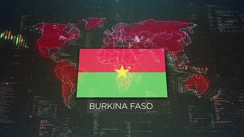 Burkina Faso Stock Market Chart Background With Flag