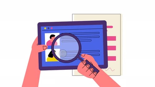 Flat Design Animation of CV Review and Candidate Search