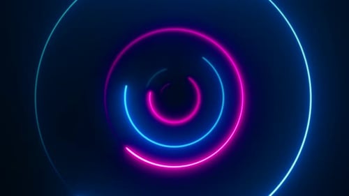 Neon Circle Pink and Blue Tunnel Background