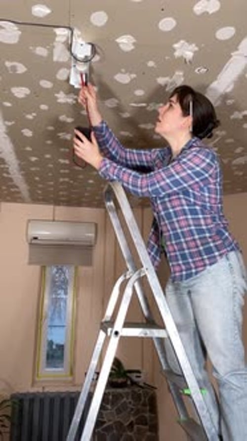 Woman DIY in home improvement