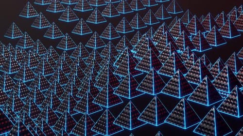 Moving Triangles with Neon Corners 4K