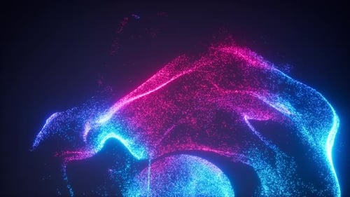 Fluid Neon Particle Flow Abstract Motion Background