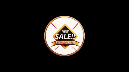 3D Rotating New Sale Limited Offer Badge Animation