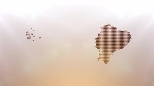 Ecuador and Galapagos Digital Pixel Map Reveal Animation