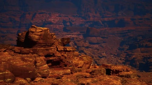 A Majestic Red Stone Citadel Embedded in the Heart of the Canyon