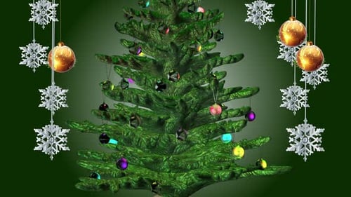 Christmas Pattern With Tree Background Loop