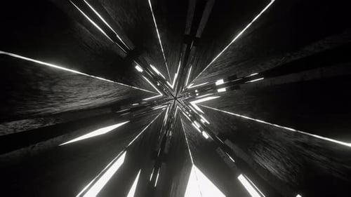 Black And White Neon Glow Hex Star Backgriund Vj Loop In 4K