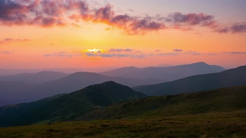 Timelapse Dynamic Sky in Mountain During Sunset