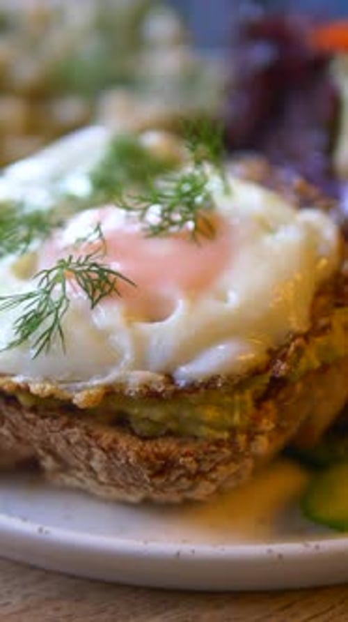 Avocado Toast with Egg and Side Salad