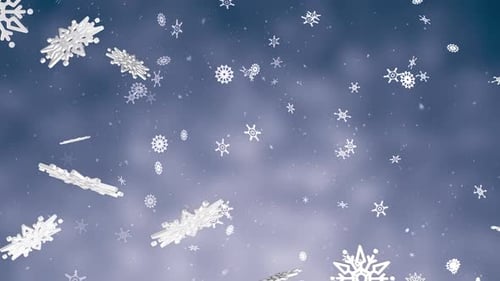 3D Particles Snowflakes V8