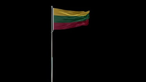 Alpha-Kanal mit realistischer Flagge von Litauen