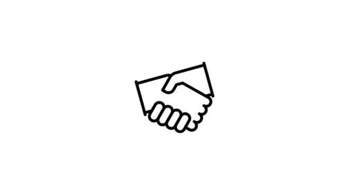 Animated Handshake Icon Line Drawing Reveal