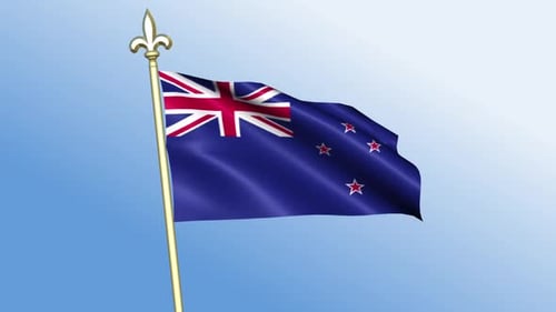 Realistic Waving New Zealand Flag Animation Loop