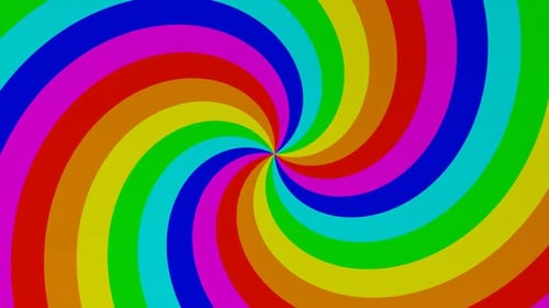 Hypnotische Spiralhintergrund-Loop-Animation mit Regenbogenmotiv in 1080HD