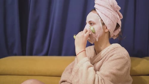 Natural Beauty Skincare Routine with Facial Mask at Home