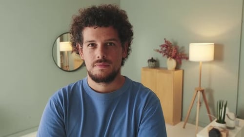 Adult Man Portrait Smiling Indoors