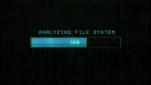 Futuristic Data Download Progress Bar Animation with Binary Code