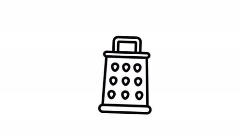 Animated Line Art Cheese Grater Icon