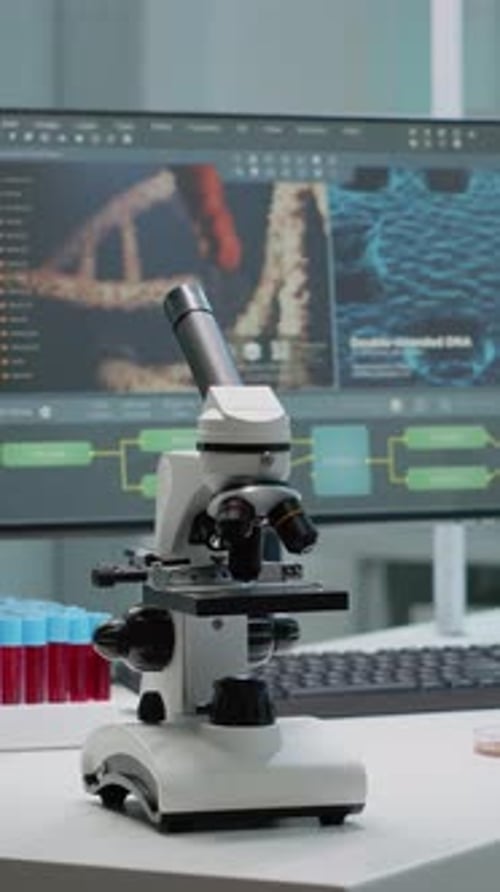 Microscope in a Science Laboratory Setting