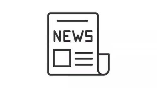 Folded newspaper line animation