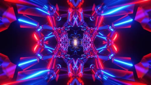 Vivid Neon Shapes Pulsate in a Mesmerizing VJ Backdrop