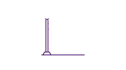 Animated Line Icon of a Windsock with Wind