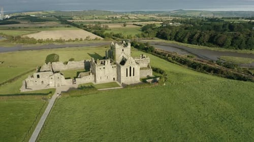 Aerial view,Fly away,Dunbrody Abbey is a former Cistercian monastery in County Wexford, Ireland.The
