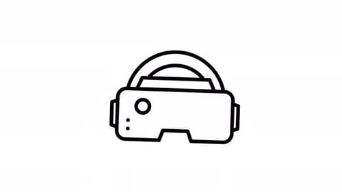 Animated VR Headset Icon in Minimal Line Art Style