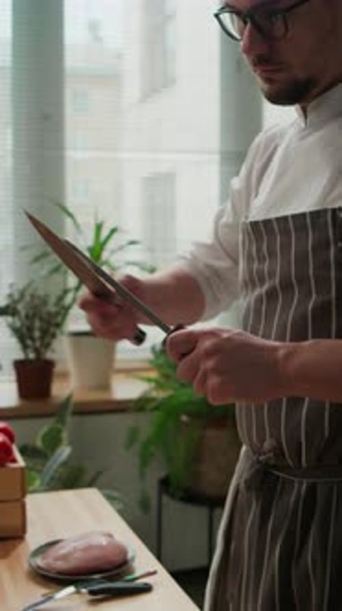 Chef Sharpening Knife for Meal Preparation