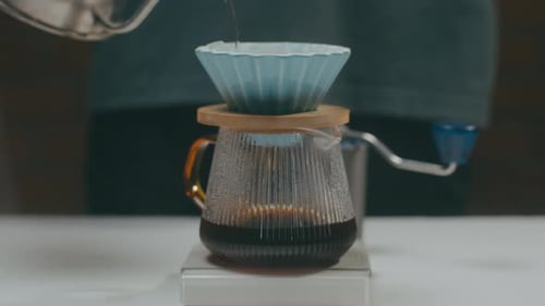 Preparing Pour Over Coffee in the Kitchen