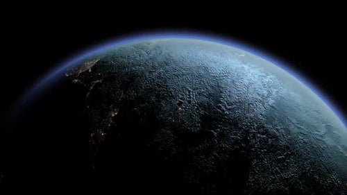 Realistic Earth Rotation with City Lights from Space