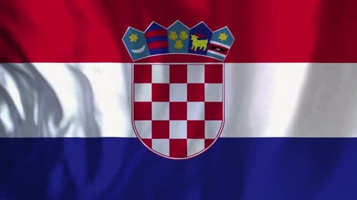 Realistic Waving Flag of Croatia Loop Animation