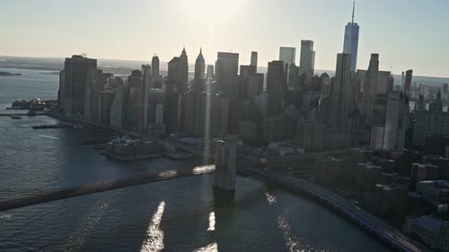Brooklyn Bridge And Manhattan Bridge At The East River
