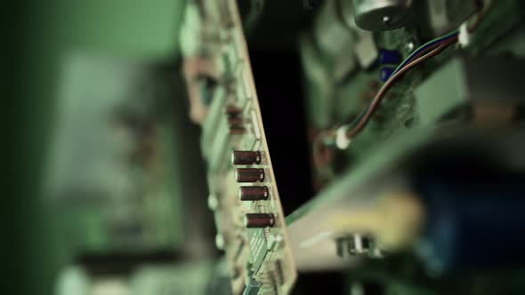 Vertical of Old Computers From the 80s in an Abandoned Computing Center ...