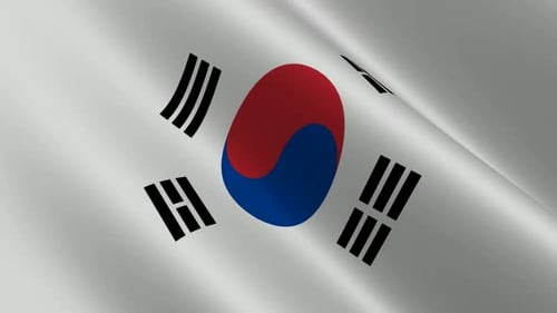 Wehende Flagge Südkoreas, exklusiver Hintergrund