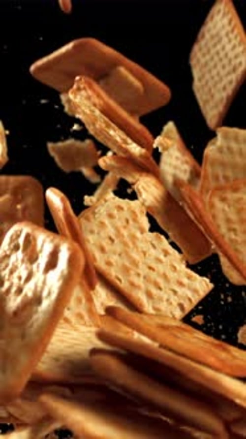 Cookies Fly Up and Fall Down Filmed on a Highspeed Camera at 1000 Fps
