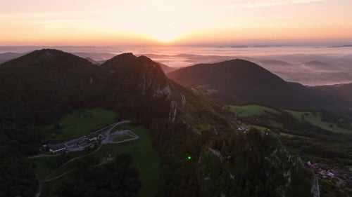 Aerial view of Vrsatec hill in Slovakia