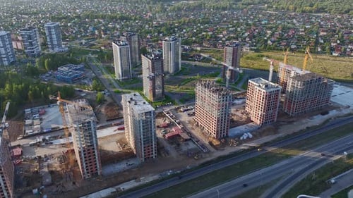 Urban Construction Site Aerial View