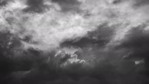 thunderstorm in dark gray sky