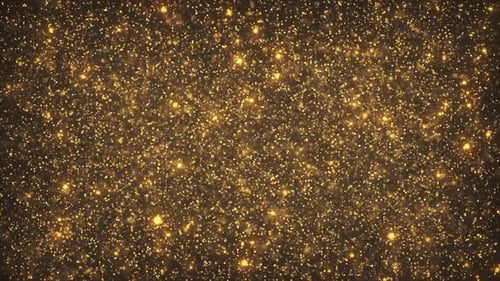 Golden Particles Abstract Background with Shining Golden Floating Dust