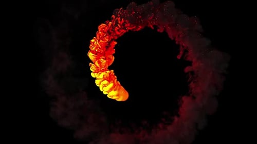 Fiery Smoke Circle Reveal Abstract Animation