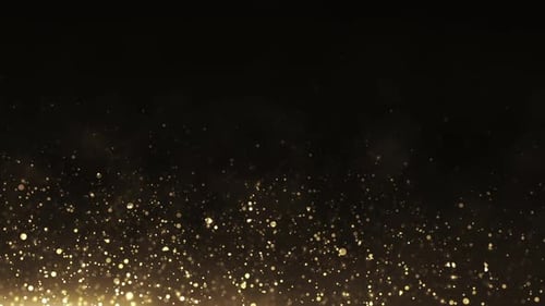 Golden Shimmering Particle Dust Flowing Background Loop