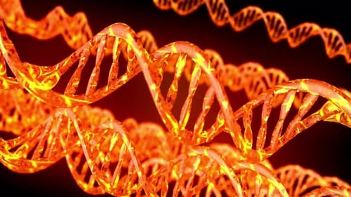 Dynamic Glowing DNA Strands Loop Animation for Science and Medical Projects