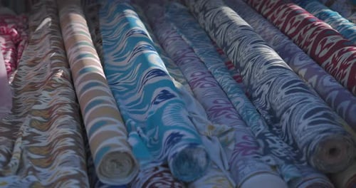 Silk At The Open Asian Market In Bukhara