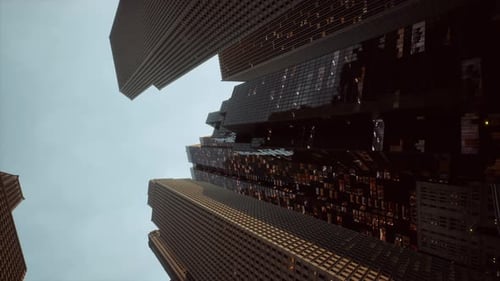 Vídeo vertical de la arquitectura urbana moderna