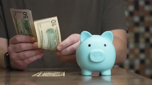 Saving for a Rainy Day With a Blue Piggy Bank