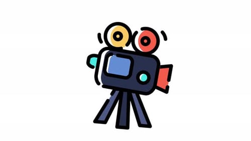 Hand Drawn Animated Video Camera Icon
