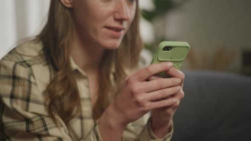 Unrecognizable Student Using Smartphone Close Up